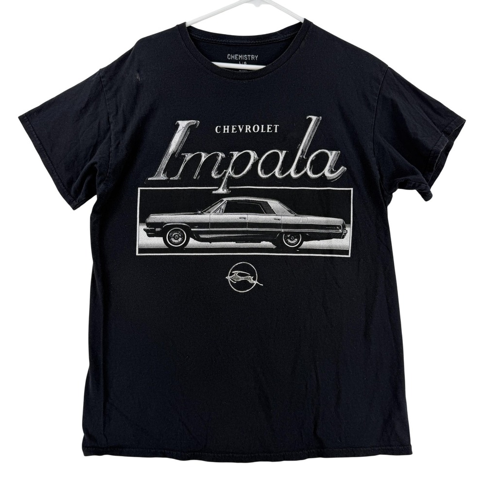 Chemistry Shirt Mens‎ Large Black Chevrolet Impala Car Graphic T-Shirt Tagless